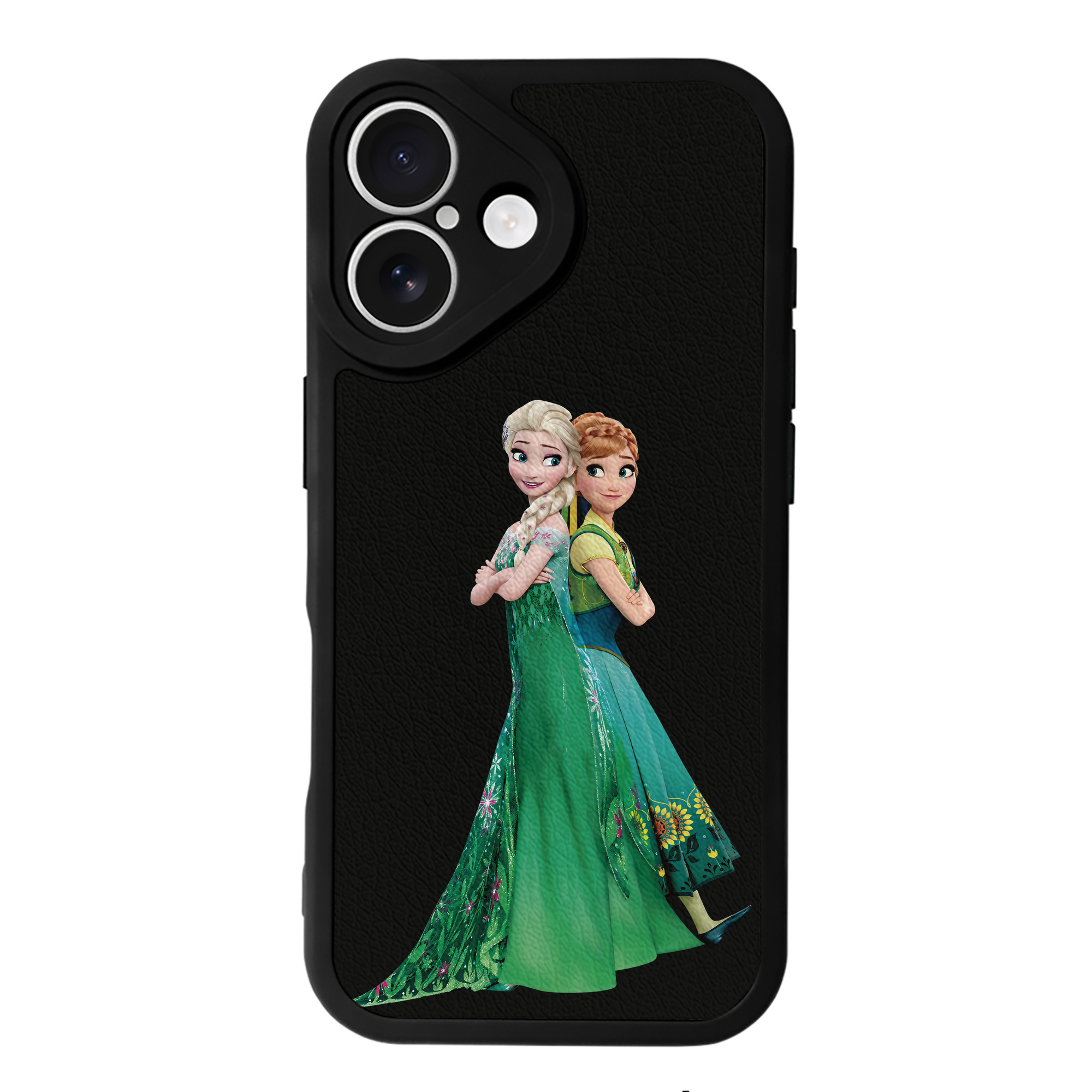（画像用） アナと雪の女王 アンナ エルサ Frozen Anna Elsa 【iPhone 16シリーズ対応】シリコンスマホケース（レザー調） 材質：シリコン